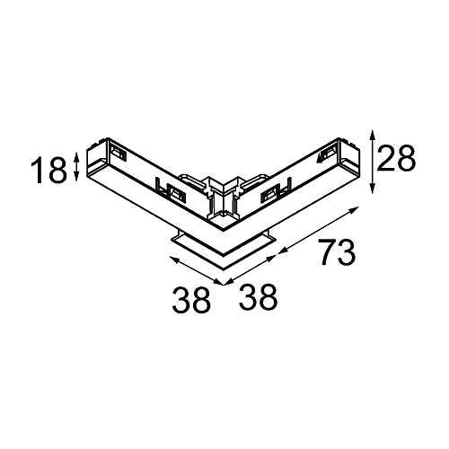 Track 48V Electrical/Mechanical Recessed Connection 90°